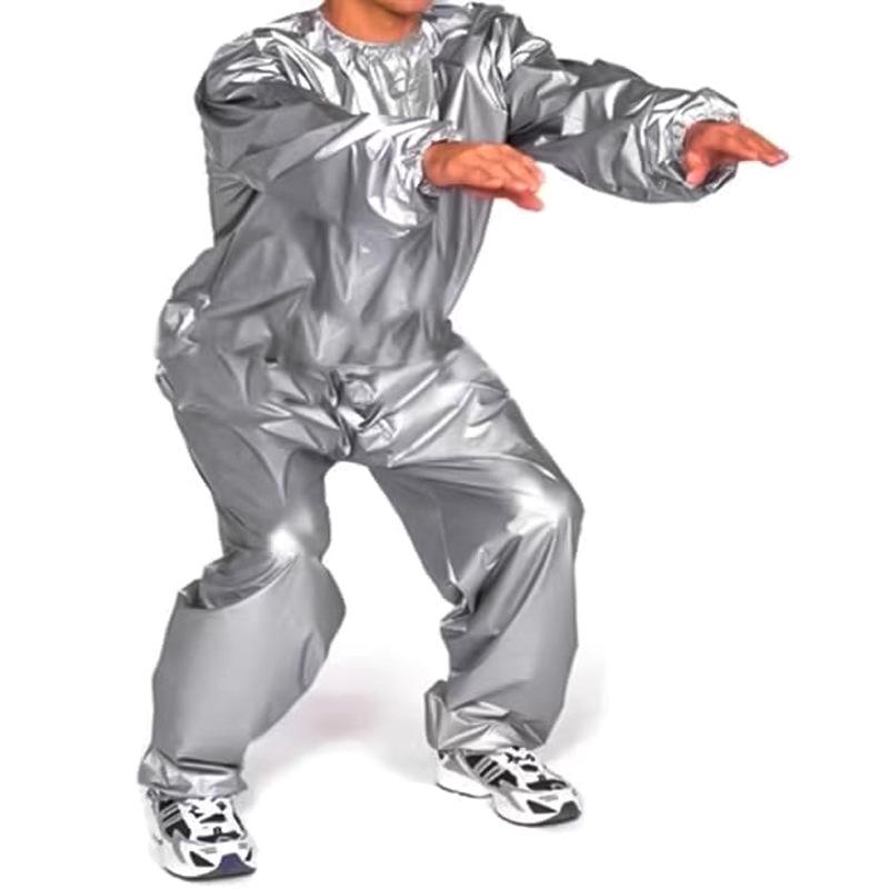 Tuta Sauna Sportiva, Tuta Felpa in PVC a Maniche Lunghe Uomo e Donna Dimagrante Fitness Tuta da Corsa Sudorifera