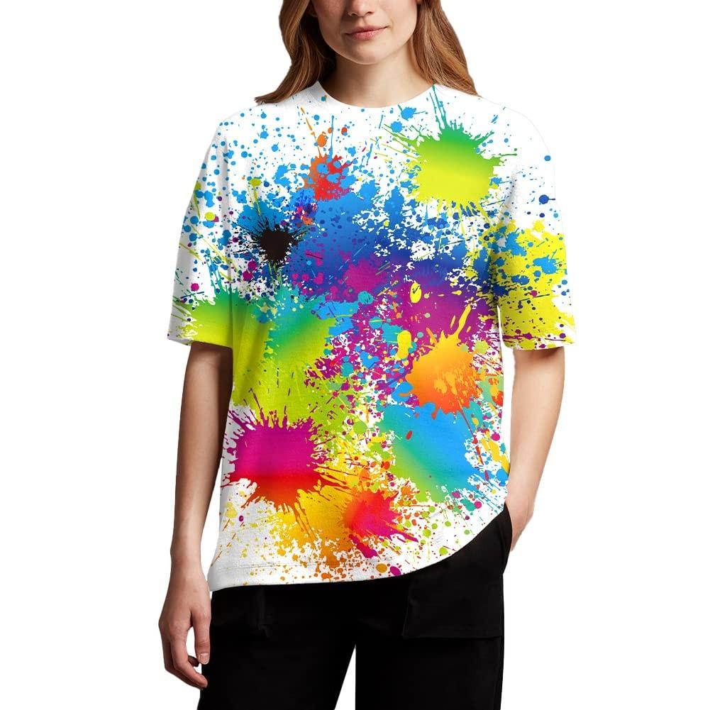 

Men s Shirts, Women s Graphic T-Shirts, Unisex 3D Neon Shirts, Colorful Summer Tops S
