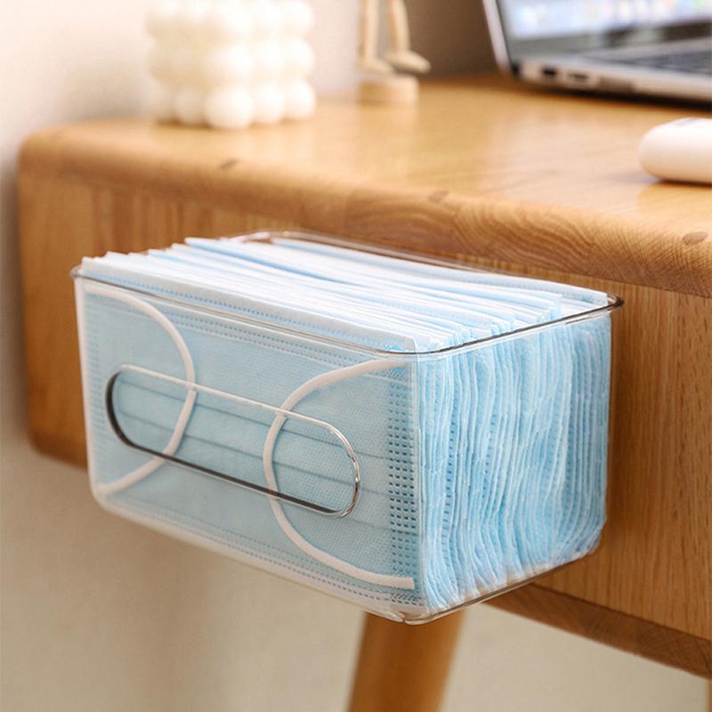 Průhledný úložný box nástěnný držák na kapesníky velkokapacitní držák na roušky domov
