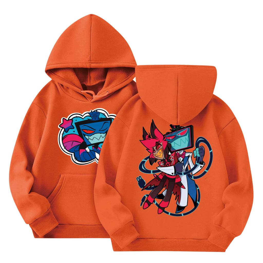 Child Fashion Lightweight Long Sleeve Pullover With Pockets Print Hoodie