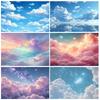 Dromerige Blauwe Lucht En Witte Wolken Fotografie Achtergrond Benodigdheden Natuurlijk Landschap Bruiloft Feest Decor Achtergrond Foto Shoot Props
