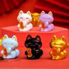 9Pcs Cute Good Luck Cat Mini Figurines Miniature DIY Decorative Micro Landscape Fortune Lucky Cat Car Desktop Home Ornaments