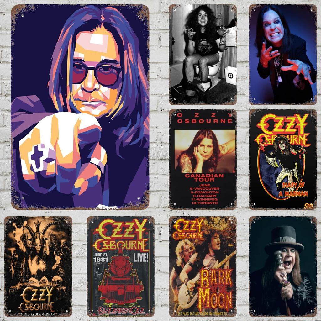 Ozzy osbourne Dekorationsposter Vintage Blechschild Metallschild Dekorative Plakette für Pub Bar Man Cave Club Wanddekoration
