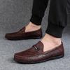Spring and Autumn Casual Leather Shoes Large Size Men's Shoes Doudou Shoes Men's Trend Lazy Shoes Driving Shoes