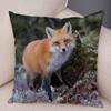 Cute Wild Fox Printed Pillow Case Decor Lovely Animal Pillowcase 45*45cm Soft Short Plush Cushion Covers for Sofa Home Car
