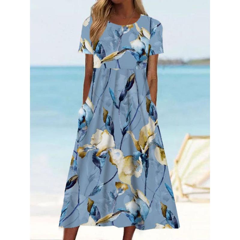 BITCED Fashion Summer Spring Short Sleeve O-Neck Casual Dresses