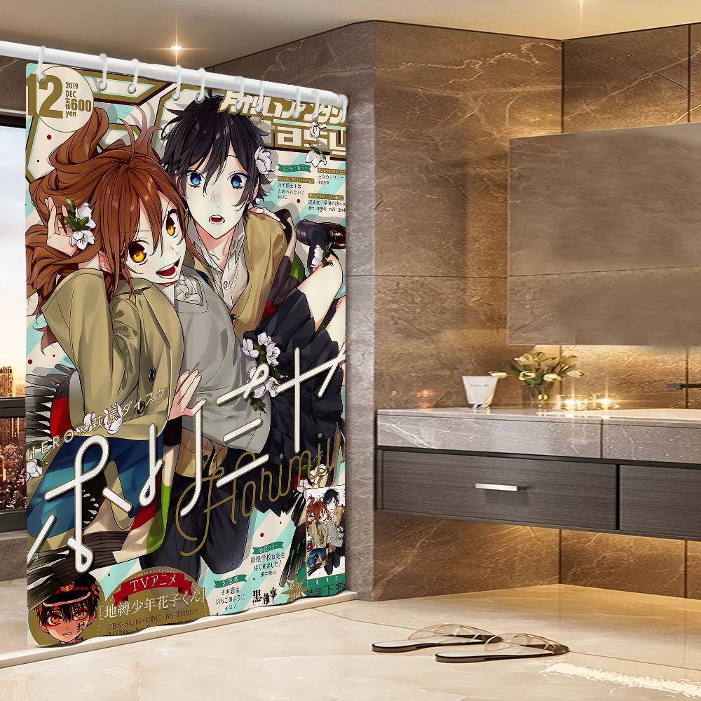 

Anime Figure Horimiyas Pattern Bathroom Shower Curtain Bathroom Partition Curtain Light Opaque Waterproof Material Bathroom W60H190(CM)-1 Pcs