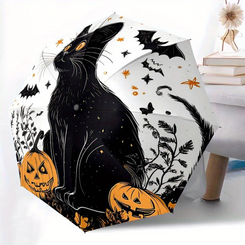 1pc Halloween Cat Automatic Open/Close Umbrella, Ideal Fan Gift for Birthday, Christmas, Outdoor Essentials, Trendy Fashion Yy250828012