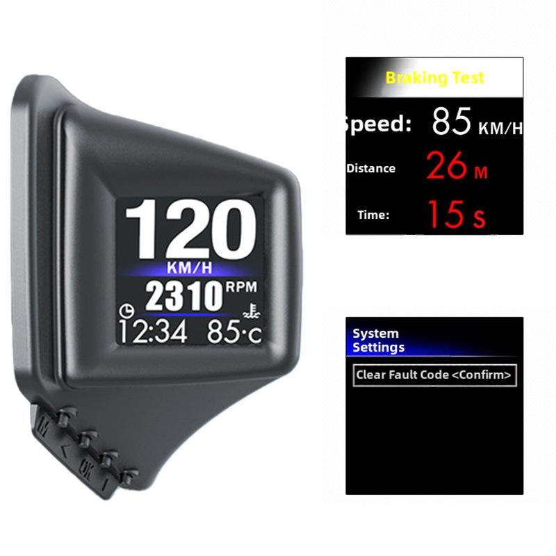 OBD2+GPS Multi-function HUD Gadget On-board Computer A-pillar Trim Tall RPM Turbo Oil Pressure Water Temp GPS Speedometer