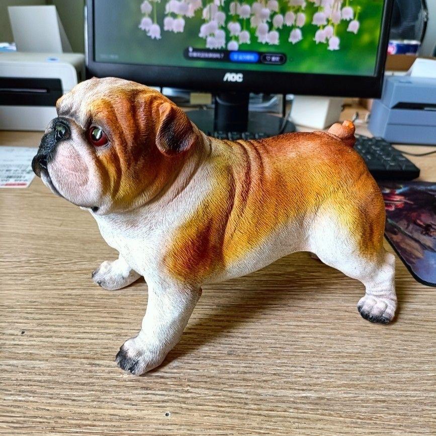 BRResin Handicrafts Creative and Cute Realistic Puppy French Bulldog Decorative Item Dog Outdoor Garden and Courtyard DecorationEY