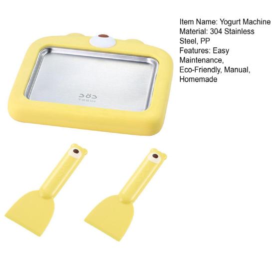 Manuelle Eismaschine, nicht elektrisch, Joghurt-Sorbet-Maker mit Schaber, tragbares, kinderfreundliches Dessert-Werkzeug für Familienspaß und umweltfreundlich