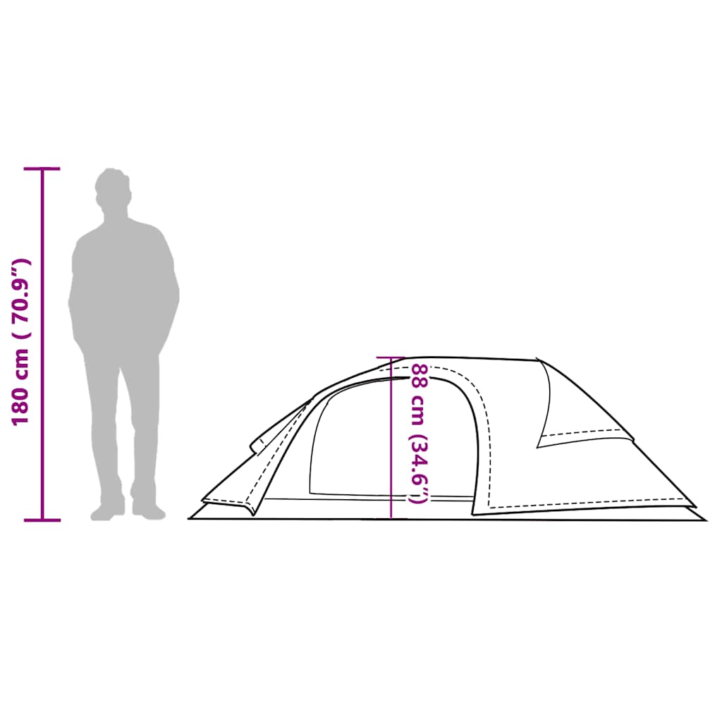 Dome Camping Tent for 1 Person White Blackout Waterproof