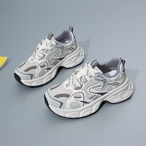 Fashion 2025 New Chunky Dad Shoes Women Spring Casual Breathable Mesh Platform Sneakers Comfortable Student Shoes