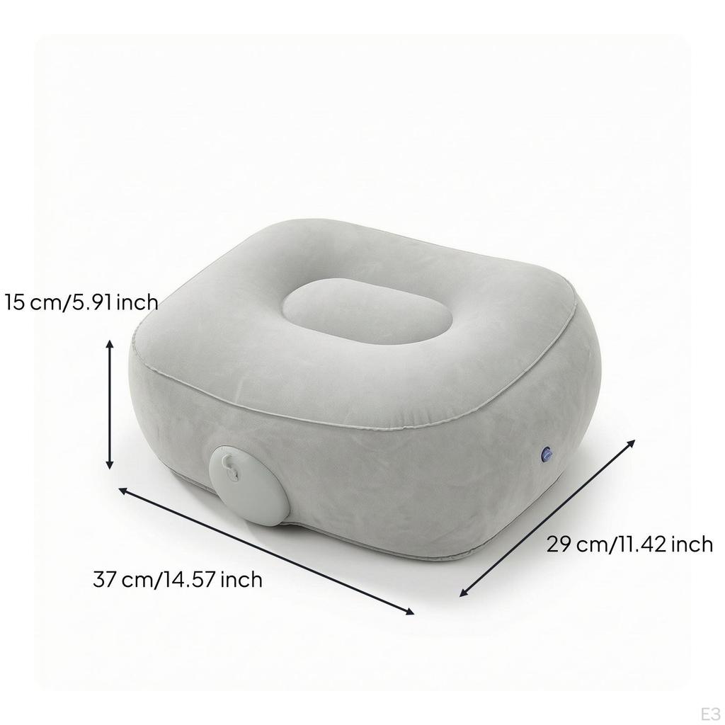 Inflatable Footrest Cushion Portable Travel with Air Inflation Opening Compact