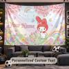 My Melody Personalized Tapestry Support Custom Name, Wall Art Home Decoration