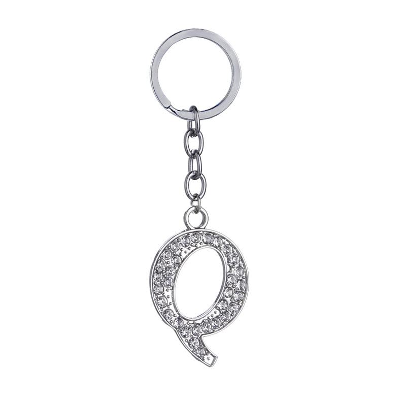 Fashion Charm 26 English Letters A-Z Alphabet Keychains Car Bag Crystal Rhinestones Alloy Name Key Chains Jewelry