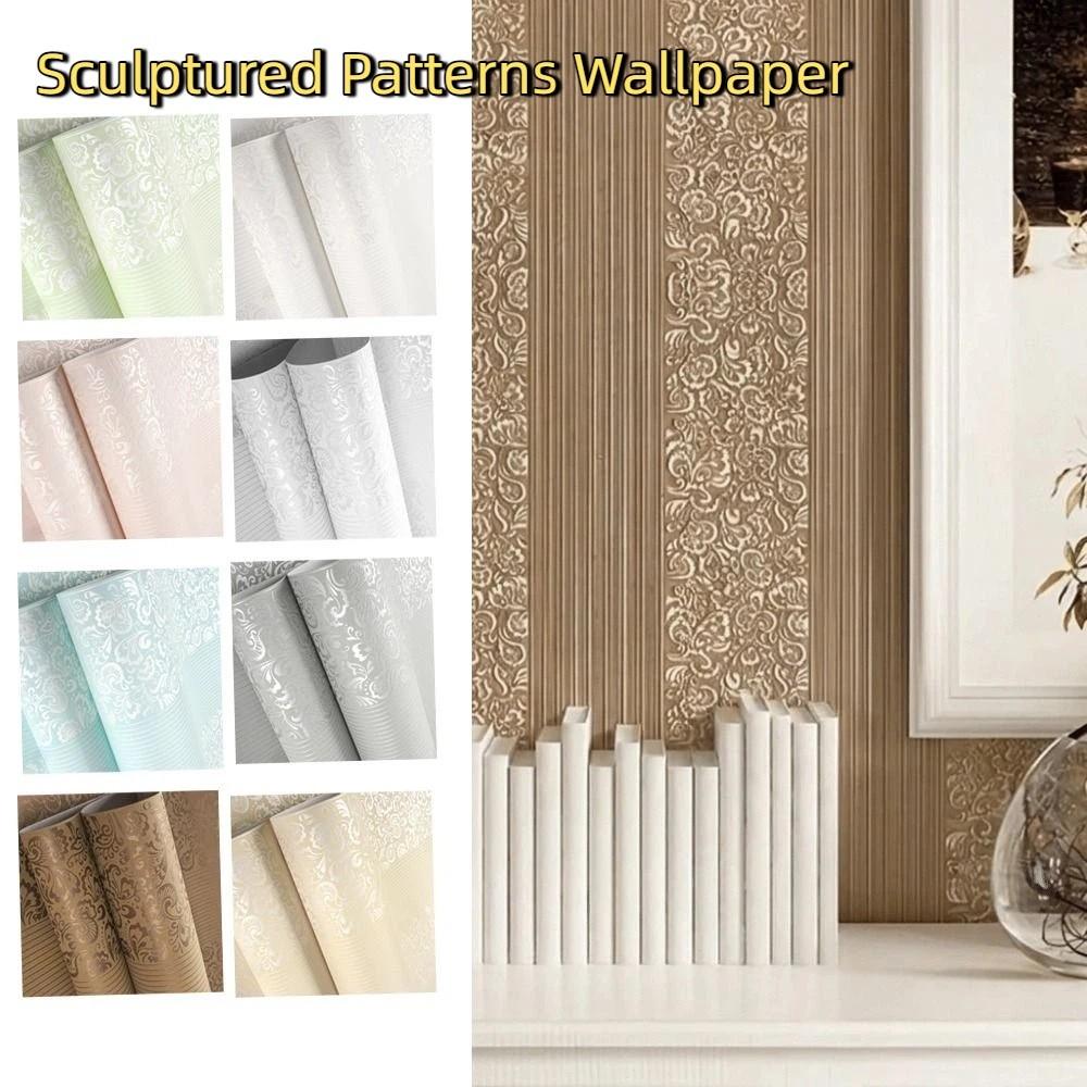 Non-self-adhesive Sculptured Patterns Wallpaper 9.5M TV Background Wall Paper Home Decor