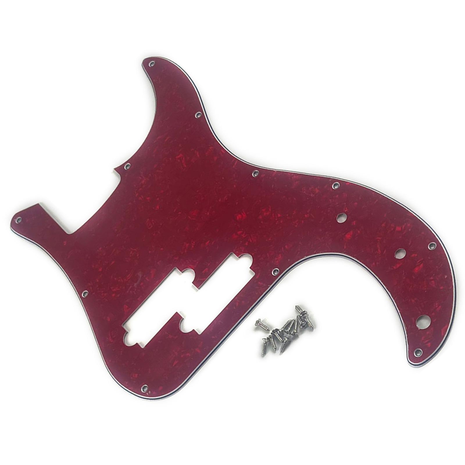 

3Ply Bass Pickguard 11-Hole Bass Scratch Plate 4 String Electric Bass Pickguard Replacement Parts Enduring красный