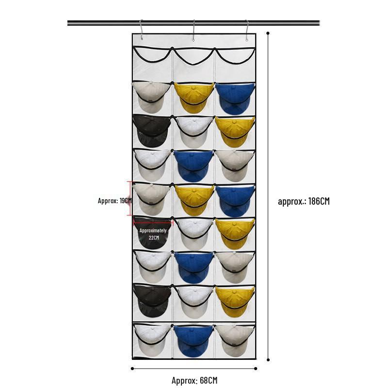 24-Grid Hanging Door Storage Organizer - No-Drill for Underwear, Bras, Socks, and Hats