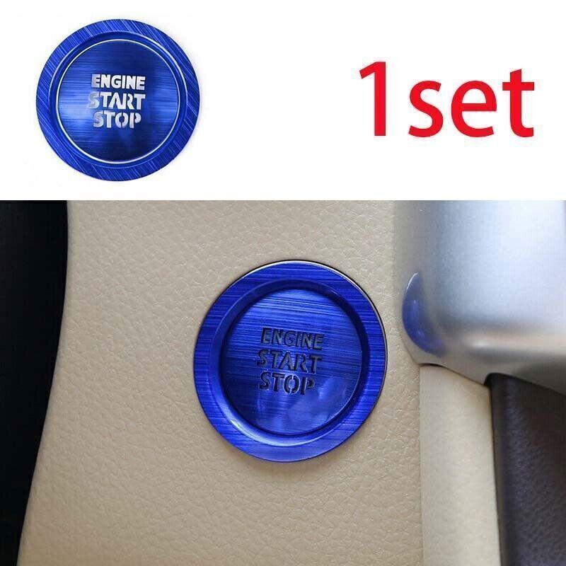 For Toyota Highlander 2014- Blue Aluminum Engine Ignition Button Trim Ring