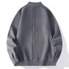 Men's Solid Color Textured Casual Sports Loose Fashion Knitted Zipper Top Jacket