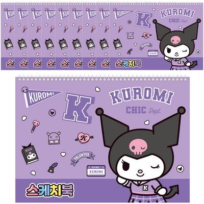 Sanrio Παιδικό Sketchbook 130G Kuromi Purple 10p 10 φύλλα Κορεάτικα δημοφιλή παιχνίδια