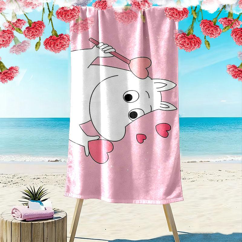Moomin Art Print Beach Towel, Large Soft Quick Dry Towel for Beach Camping Swimming