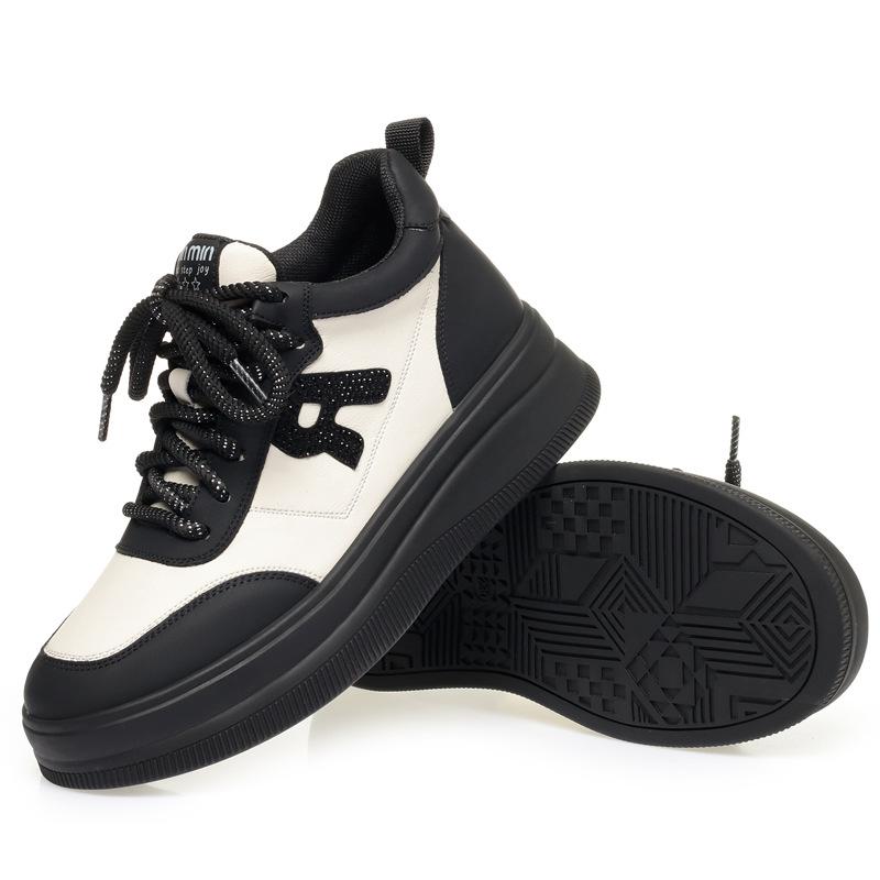 Lässige High-Top-Schuhe, Vielseitige Sneakers mit dicker Sohle, Farbblockierte Leichtgewichtige Schnür-Kurzstiefel mit weicher Sohle