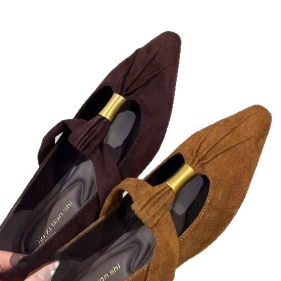 2025 spring and autumn new French shallow mouth inner increase retro Mary Jane shoes women's flat single shoes one word with ballet shoes