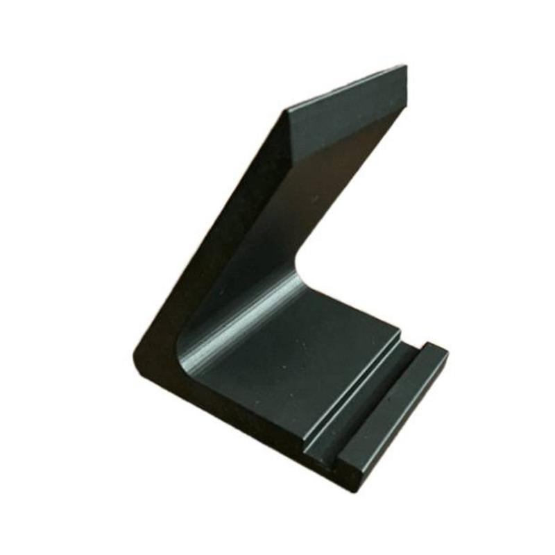 Record Shelf Display Stand with L Shaped Support and Front Stops Media Corners for Desktop Record Player Placement