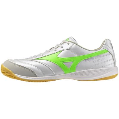 Morelia SALA PRO IN Futsal Club Wide Super White Pearl X Neon Size 2E Shoes, Football, Soccer, Width, Lightweight, Indoor, Green, 27.0 Cm,