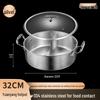 FATTBAO 304 Edelstahl Gehämmert Hot Pot mit Glasdeckel