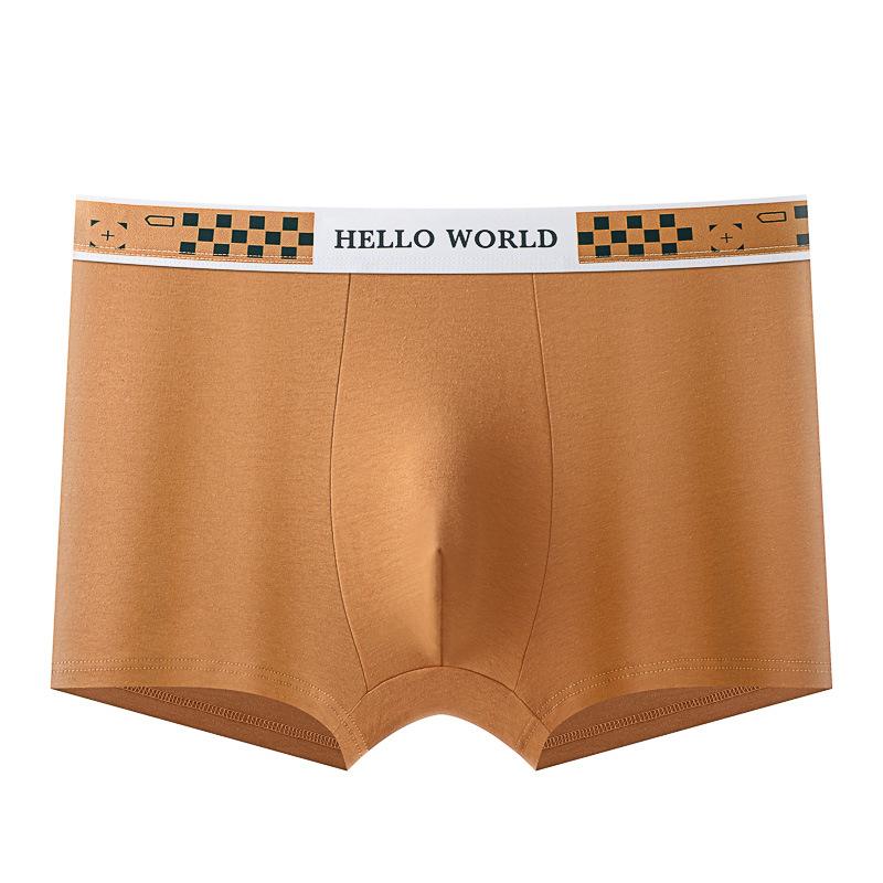 

60S Синьцзян длинноволокнистый хлопок мужские боксеры из чистого хлопка модный тренд подростковые мальчики боксеры шорты голова 3XL оранжевый