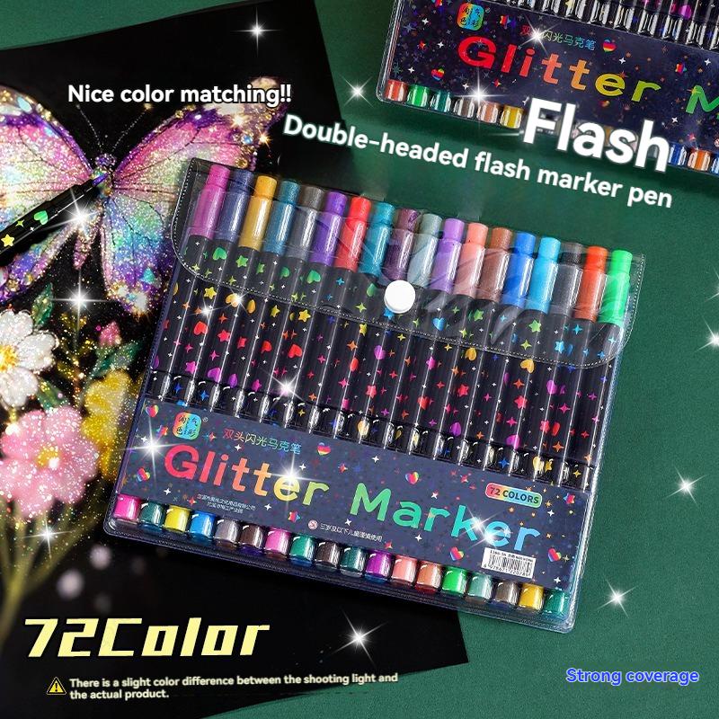 12-96 Kleuren Glitter Kunst Markers Metallic Verf Marker Pennen Doe-het-zelf Knutselen Verjaardagskaarten, Posters Maken, Album