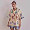 25th Anniversary Summer Cartoon Lapel Cardigan & Shorts Set