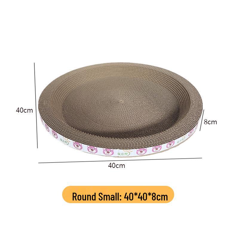 Large Oval Cat Scratching Bed: Durable, Shed-Free Corrugated Cardboard for Claw Maintenance and Comfort.