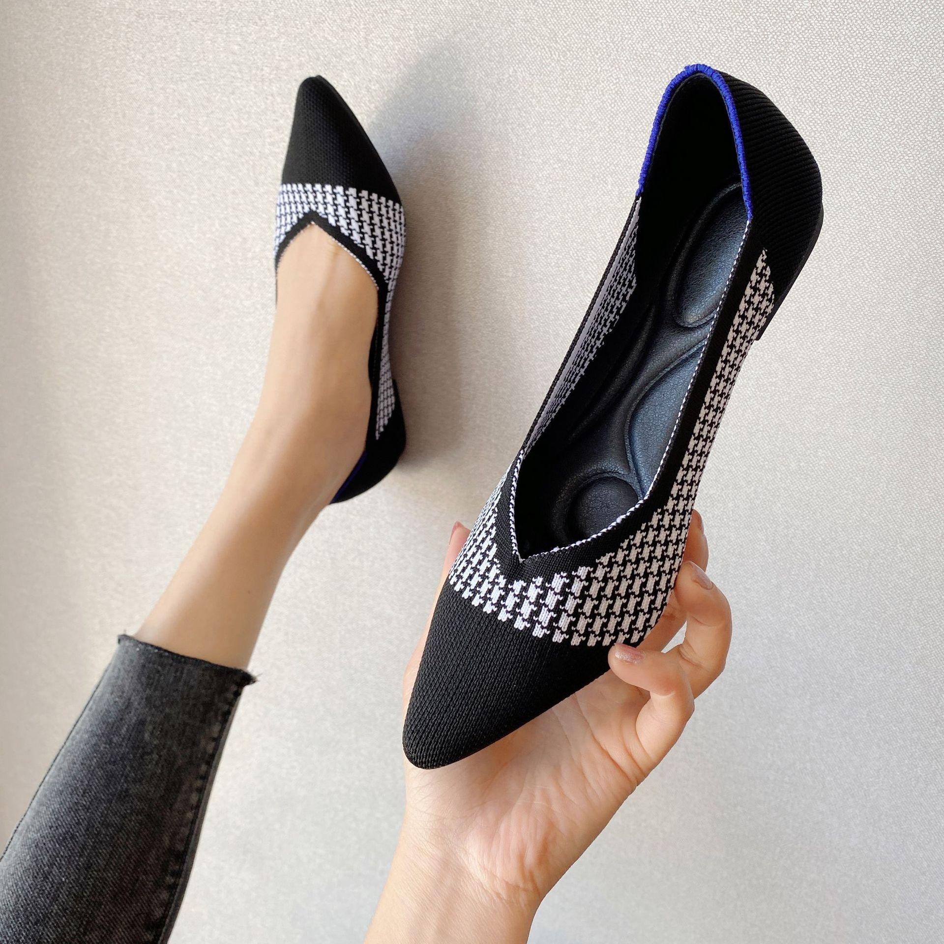 

Princess shoes 2025 new comfortable shallow mouth boat shoes flat shoes pointed flying woven women s shoes soft sole woven single shoes women Shu 43