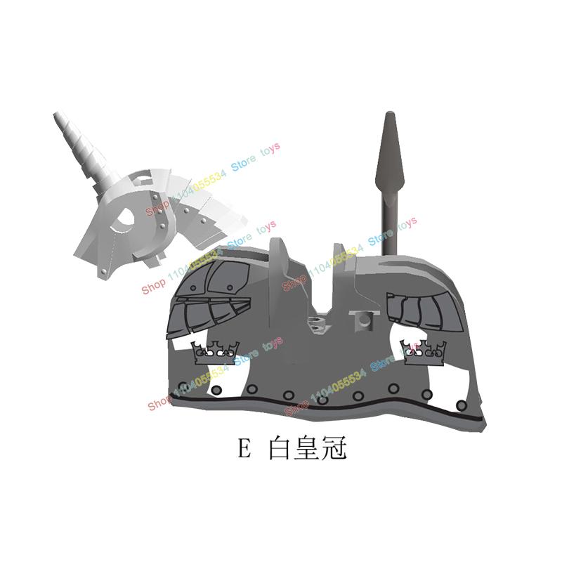 MOC Medieval Military Series Castle Roman Knight Horse Saddle Soldiers War Horses Building Block Accessories Kids Education Toy