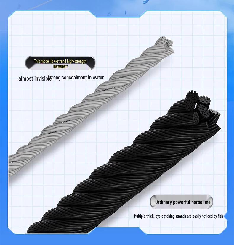 Ultra-Fine Wear-Resistant High-Tensile PE Fly Fishing Line with Soft Horsehair Leader