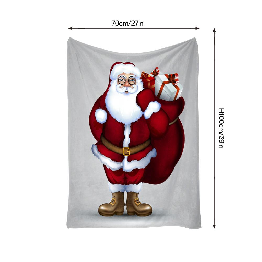 TU Fluffy Santa Blanket Cozy Throw Sherpa Fleece Navidad Christmas Gift Festive Holiday Decor Warm Soft Bedspread Home Decor