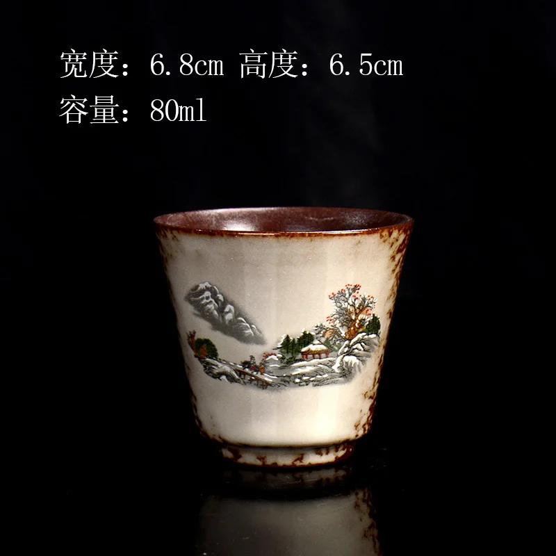 

1pc Ceramic overglaze color small size beauty cup retro China-Chic style cover bowl tea cup tea pot Mainland China 80ml
