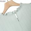 ZANZEA Women Short Sleeve Blouse and Shorts Summer Two Piece Suit Sets