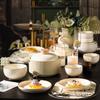 Cream Style High-Footed Ceramic Dinnerware Set