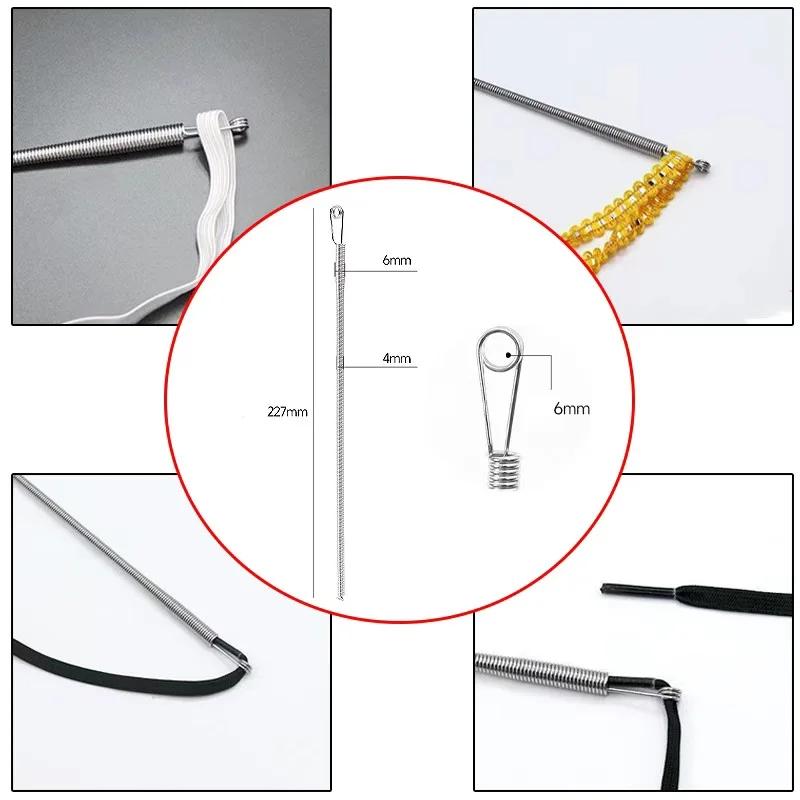 1/12pcsBendable Spring Drawstring Threader Tool for Pants Hoodies Elastic Band Lace Cord Replacement DIY Sewing Accessories