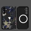 S26 Ultra Case Leopard Star Disco Ball Pattern Magnetic For Magsafe Soft Silicone Cover For Samsung Galaxy S25 FE S24 Ultra S23 S22 Plus S21