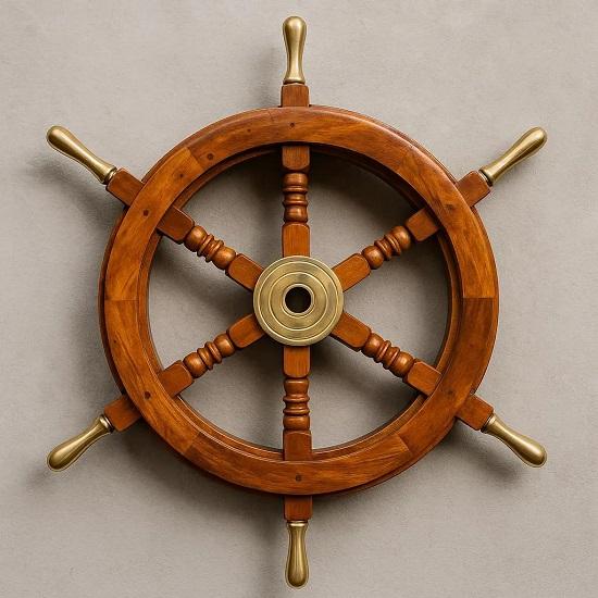 

Деревянный штурвал корабля Морской декор Морское настенное искусство Штурвал пиратской лодки