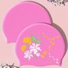 Silicone Adult Swimming Cap Beautiful Flower Pattern Swimming Cap Women's Durable Silicone Swimming Cap Waterproof Comfortable Swimming