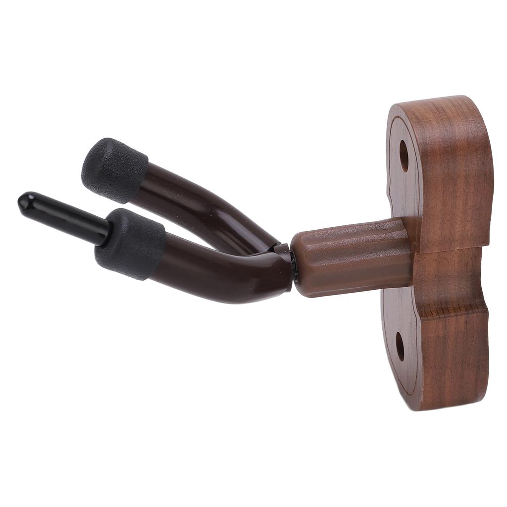 Violin Shaped Wall Mount Black Walnut Wood Colour Violins Hook Holder with Bow Hooks