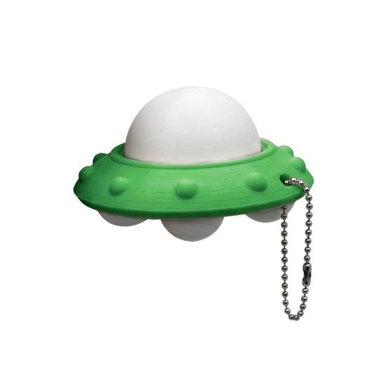 

Decompression Toy Compact Size Flying Saucer Clicker Charm Key Chain with Tactile Feedback Stress зелёный