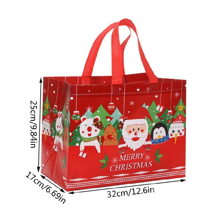 Vánoční tašky s uchem Dárková taška Opakovaně použitelná netkaná taška na nákup